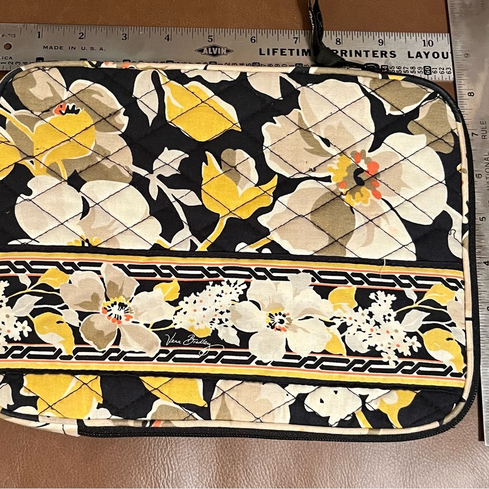 Vera Bradley Black and Yellow notebook/ipad Bag